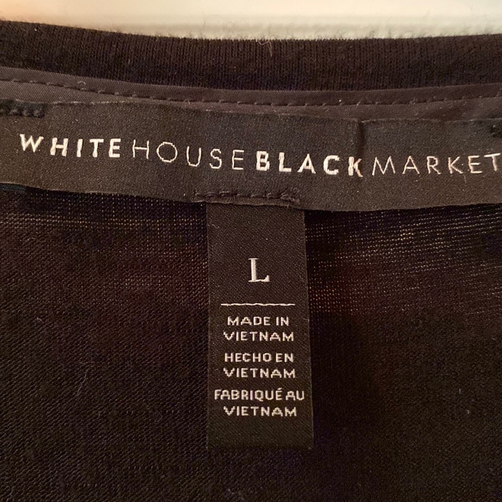 WHBM black ball chain tee sz L - Picture 2 of 4